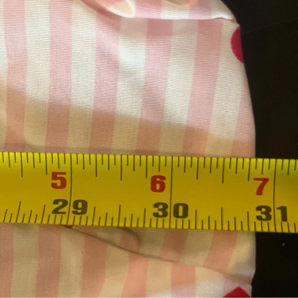 Woman Within Pink Short-Sleeve Button-Down Shirt with Red & Blue Heart Print 3X - Picture 4 of 5